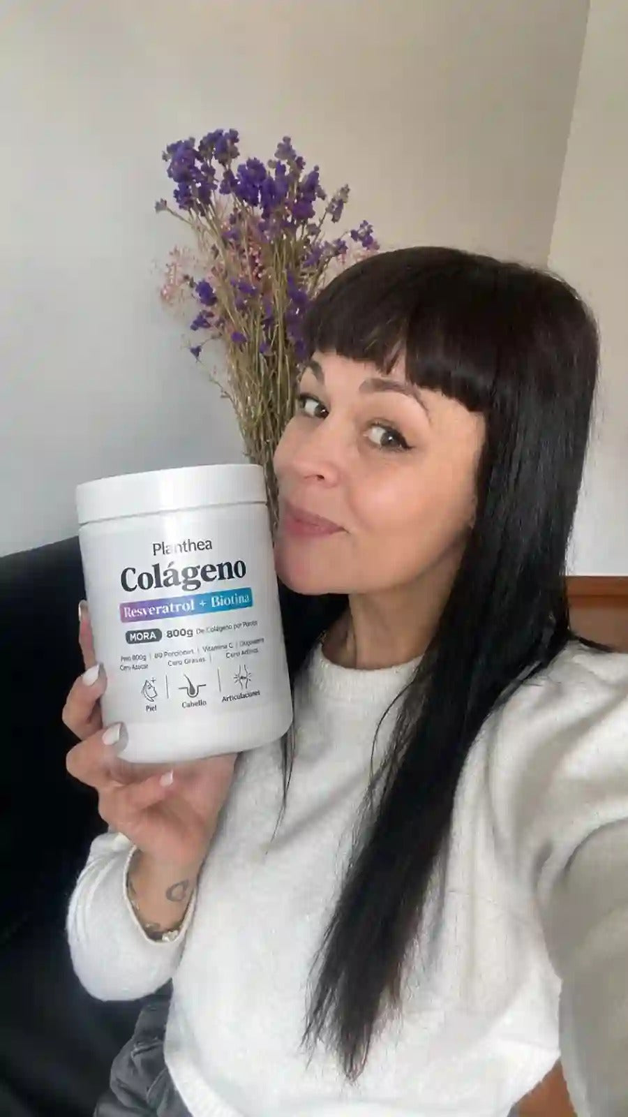 Clienta con el Colágeno Planthea Resveratrol + Biotina